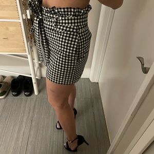 Zara Trafaluc Collections Plaid Shorts (black/white)